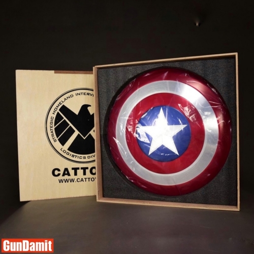 [Metal Made] Cattoys 1/1 Captain America Shield Perfect Version w/ Wooden Box