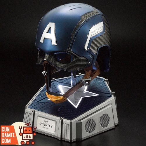 Killerbody 1/1 Official Licensed Captain America Wearable Helmet & Helmet Base w/ Speaker Feature