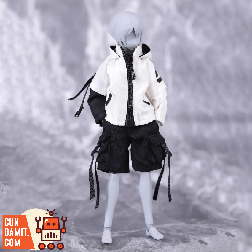 [Pre-Order] HASUKI 1/12 CS012B Figure Clothing Black Pants & White Jacket
