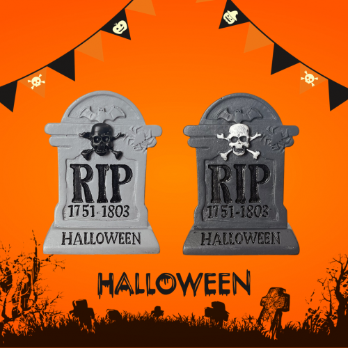 Halloween Decor Hand-Painted Large Tombstones Set of 2