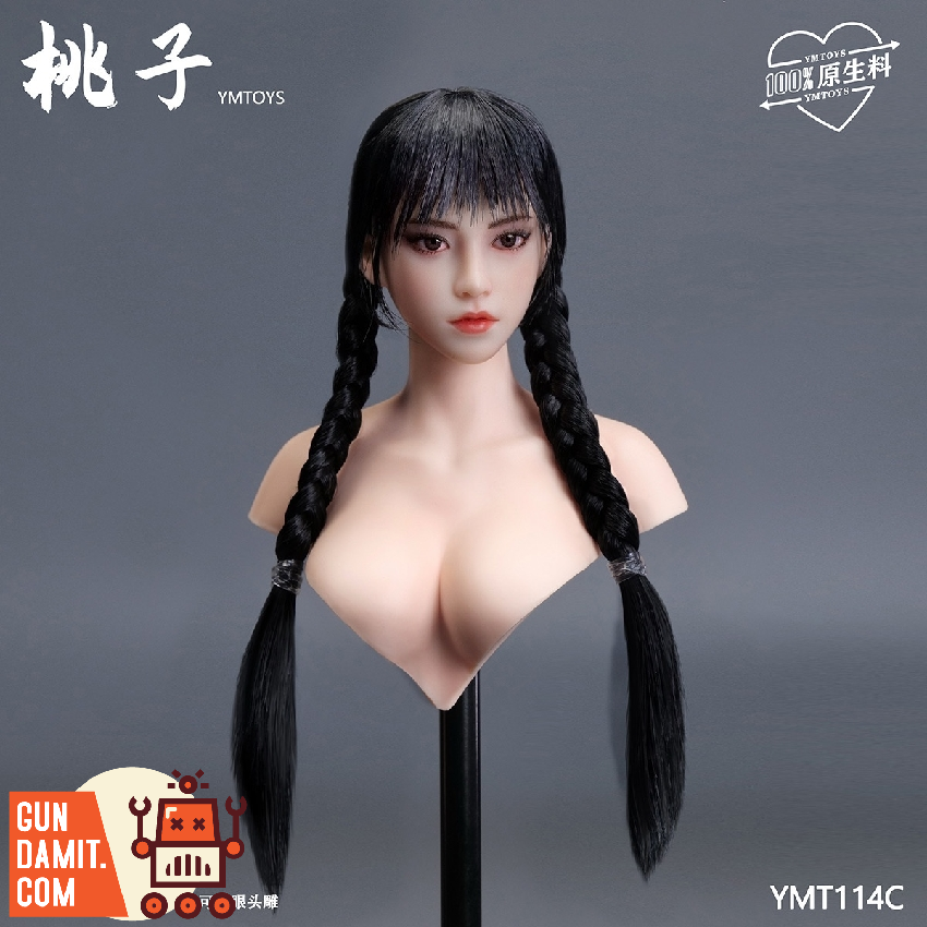 YMToys 1/6 YMT114C Asian Female Head Carving Taozi - GunDamit Store